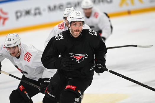 Тренировка «Авангарда» перед матчем в Новосибирске