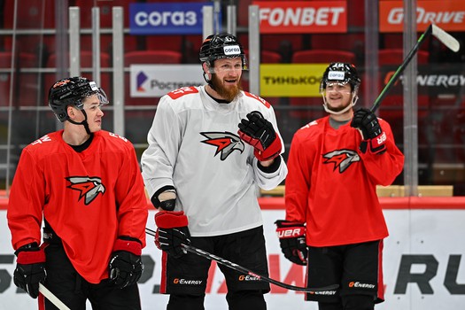 Раскатка «Авангарда» перед матчем с «Нефтехимиком»