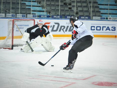 Раскатка "Авангарда" перед матчем с "Металлургом" Нк