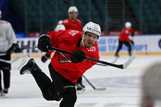 Тренировка «Авангарда» перед матчем в Санкт-Петербурге