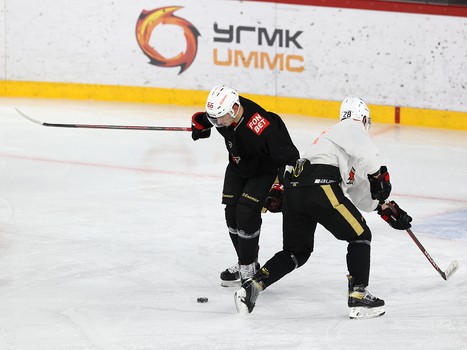 Тренировка «Авангарда» перед матчем в Екатеринбурге