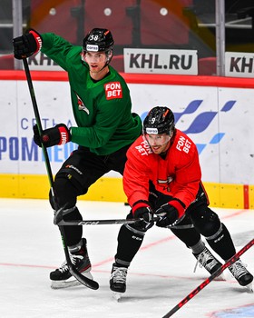 Тренировка «Авангарда» перед матчем с «Витязем»