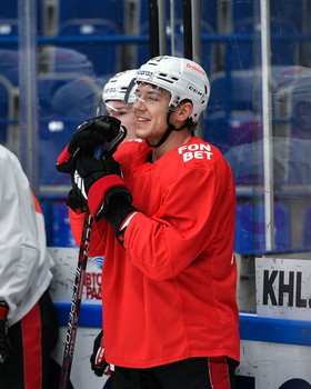 Тренировка «Авангарда» перед матчем в Нижнекамске