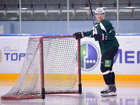 Раскатка "Авангарда" перед матчем с "Югрой" 24.01.2014