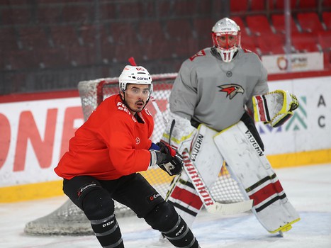 Тренировка «Авангарда» перед матчем в Екатеринбурге