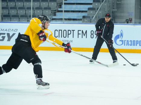 Раскатка "Авангарда" перед матчем с "Салаватом Юлаевым"
