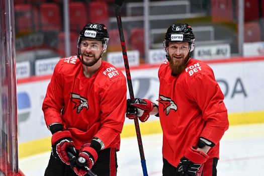 Раскатка «Авангарда» перед матчем с минским «Динамо»