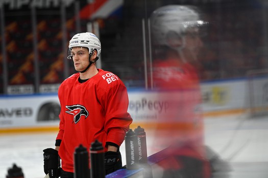 Раскатка «Авангарда» перед матчем в Магнитогорске