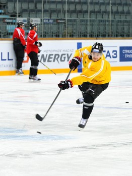 Раскатка "Авангарда" перед домашним матчем со "Спартаком"