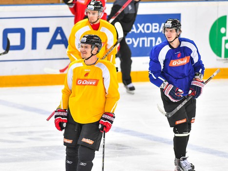 Раскатка "Авангарда" перед матчем с "Сибирью"