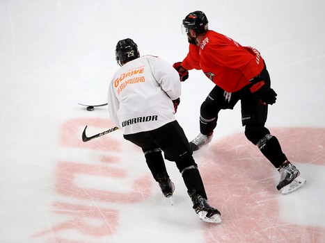 Раскатка «Авангарда» перед матчем с рижским «Динамо»