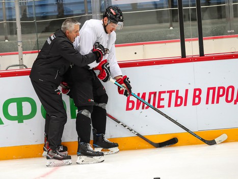 Раскатка «Авангарда» перед матчем с «Куньлунь Ред Стар»