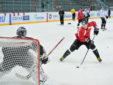 Раскатка "Авангарда" перед матчем ХК "Сочи"