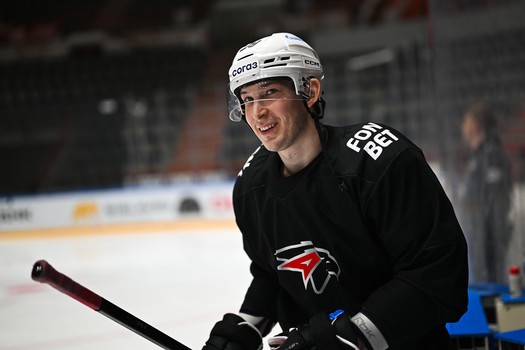 Тренировка «Авангарда» перед матчем в Хабаровске