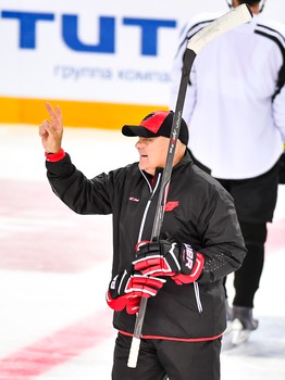 Раскатка "Авангарда" перед матчем с "Автомобилистом"