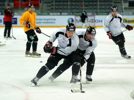 Раскатка "Авангарда" перед матчем с "Ак Барсом" 14 октября 2013