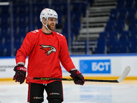 Раскатка «Авангарда» перед матчем в Уфе