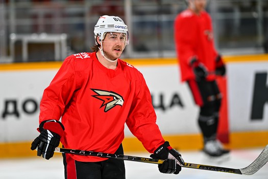 Раскатка «Авангарда» перед матчем в Череповце