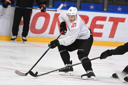 Тренировка «Авангарда» перед матчем в Санкт-Петербурге