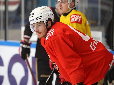 Раскатка «Авангарда» перед матчем в Нижнекамске