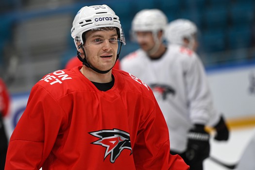 Тренировка «Авангарда» перед матчем в Астане