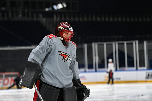 Тренировка «Авангарда» перед матчем в Новосибирске