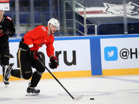 Раскатка «Авангарда» перед матчем в Нижнекамске