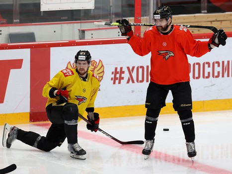 Раскатка «Авангарда» перед матчем с «Металлургом»