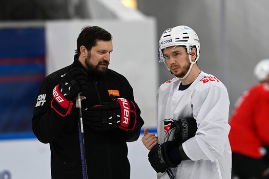 Тренировка «Авангарда» перед матчем в Тольятти