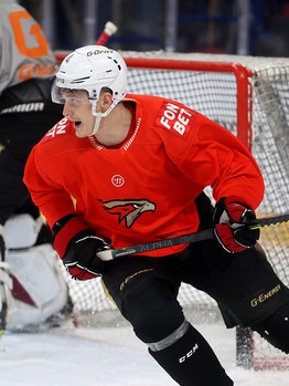 Тренировка «Авангарда» перед матчем в Магнитогорске