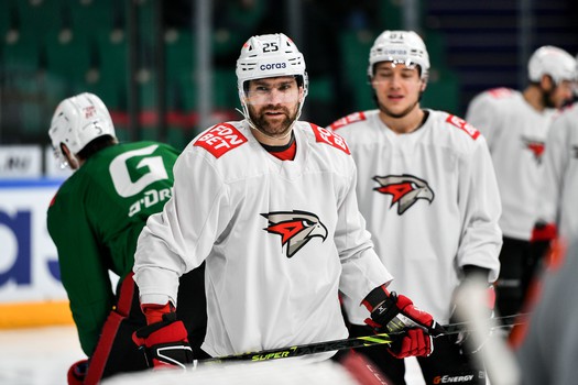 Раскатка «Авангарда» перед матчем в Казани