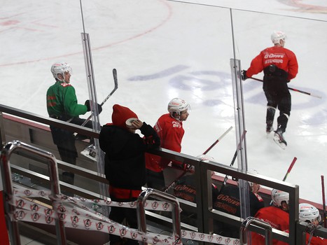 Тренировка «Авангарда» перед матчем в Екатеринбурге