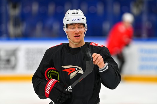 Раскатка «Авангарда» перед матчем в Уфе