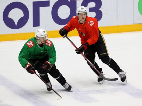 Тренировка «Авангарда» перед матчем в Новосибирске