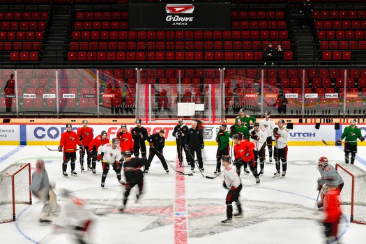 Тренировка «Авангарда» перед матчем со «Спартаком»