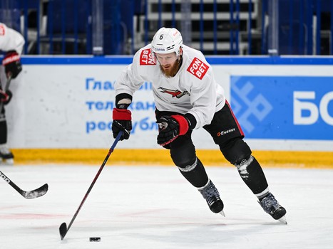 Раскатка «Авангарда» перед матчем в Уфе