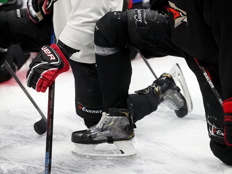 Тренировка «Авангарда» перед матчем в Уфе