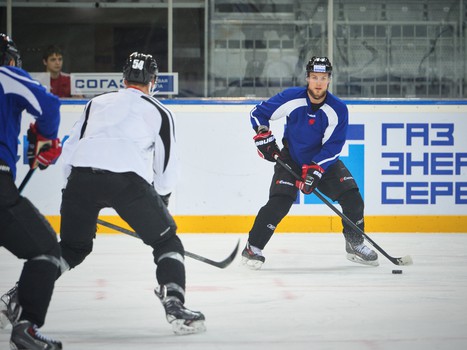 Раскатка "Авангарда" перед матчем с "Металлургом" Нк