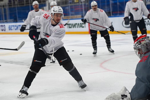 Тренировка «Авангарда» перед матчем в Тольятти