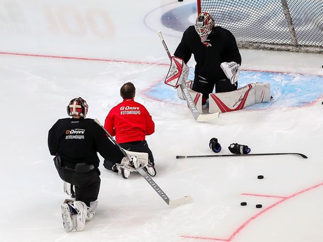 Раскатка «Авангарда» перед матчем с «Северсталью»