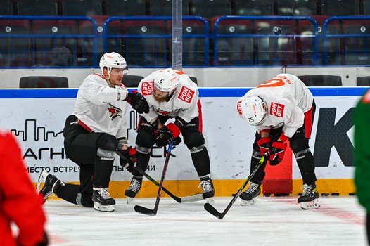 Раскатка «Авангарда» перед матчем в Магнитогорске