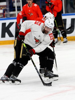 Тренировка «Авангарда» перед матчем в Магнитогорске