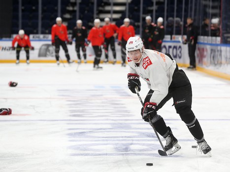 Раскатка «Авангарда» перед выездным матчем с московским «Динамо»