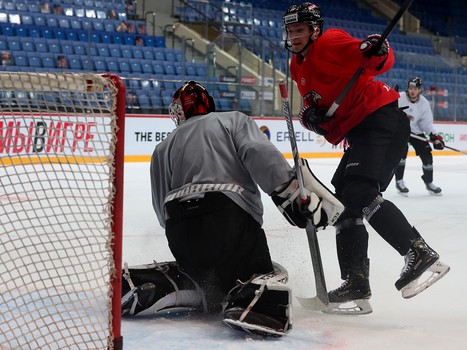 Раскатка «Авангарда» перед матчем против СКА