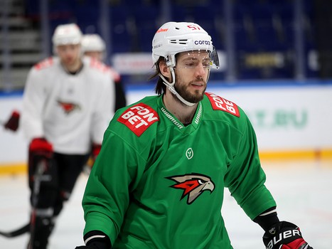 Тренировка «Авангарда» перед матчем в Уфе