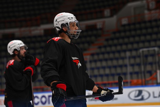 Тренировка «Авангарда» перед матчем в Хабаровске