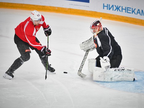 Раскатка "Авангарда" перед выездным матчем с "Нефтехимиком"