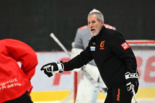 Тренировка «Авангарда» перед матчем с «Барысом»