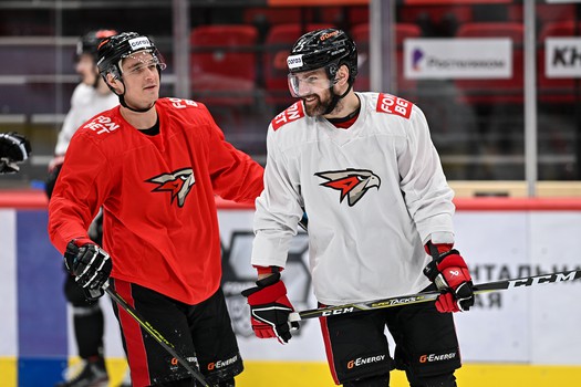 Раскатка «Авангарда» перед матчем с «Барысом»