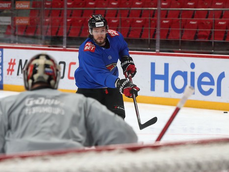 Раскатка «Авангарда» перед матчем с «Салаватом Юлаевым»